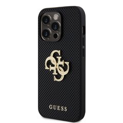 Guess PU Perforated 4G Glitter Metal Logo Case for iPhone 14 Pro Black цена и информация | Чехлы для телефонов | hansapost.ee