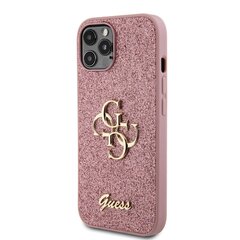 Guess PU Fixed Glitter 4G Metal Logo Case for iPhone 12|12 Pro Pink цена и информация | Чехлы для телефонов | hansapost.ee