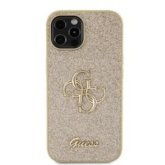 Guess PU Fixed Glitter 4G Metal Logo Case for iPhone 12|12 Pro Gold цена и информация | Чехлы для телефонов | hansapost.ee