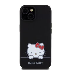 Hello Kitty Liquid Silicone Daydreaming Logo Case for iPhone 15 Black цена и информация | Чехлы для телефонов | hansapost.ee