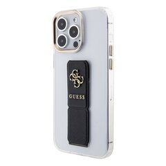 Guess PU Grip Stand 4G Metal Logo Case for iPhone 15 Pro Black цена и информация | Чехлы для телефонов | hansapost.ee