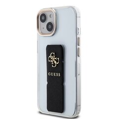 Guess PU Grip Stand 4G Metal Logo Case for iPhone 15 Black цена и информация | Чехлы для телефонов | hansapost.ee