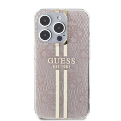 Guess IML 4G Gold Stripe Case for iPhone 15 Pro Max Pink цена и информация | Чехлы для телефонов | hansapost.ee