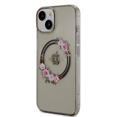 Guess PC|TPU Flowers Ring Glossy Logo MagSafe чехол для iPhone 14 черный цена и информация | Чехлы для телефонов | hansapost.ee