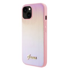 Guess PU Leather Iridescent Metal Script Case for iPhone 15 Pink цена и информация | Чехлы для телефонов | hansapost.ee