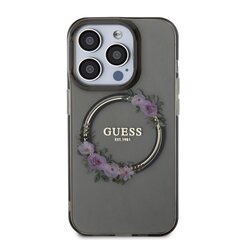 Guess PC|TPU Flowers Ring Glossy Logo MagSafe Case for iPhone 13 Pro Black цена и информация | Чехлы для телефонов | hansapost.ee