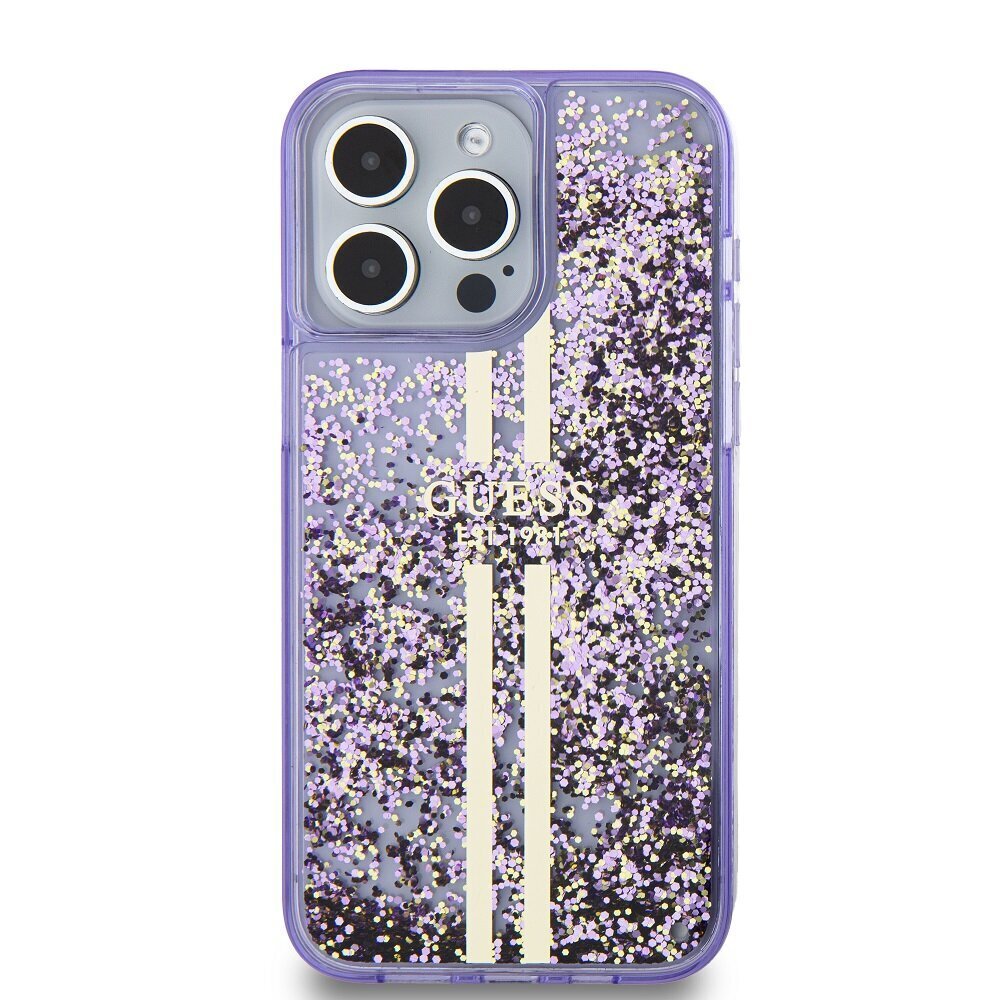 Guess Liquid Glitter Gold Stripe Case цена и информация | Telefonide kaitsekaaned ja -ümbrised | hansapost.ee