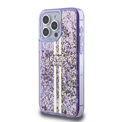 Guess PC|TPU Liquid Glitter Gold Stripe Case for iPhone 15 Pro Max Purple цена и информация | Чехлы для телефонов | hansapost.ee