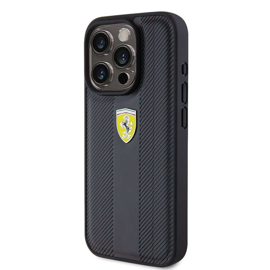 Ferrari Leather Carbon Vertical Red Line Case hind ja info | Telefonide kaitsekaaned ja -ümbrised | hansapost.ee