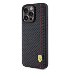 Ferrari Leather Carbon Vertical Red Line Case hind ja info | Telefonide kaitsekaaned ja -ümbrised | hansapost.ee