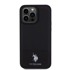 U.S. Polo PU Leather Mesh Pattern Double Horse Case for iPhone 15 Pro Max Black цена и информация | Чехлы для телефонов | hansapost.ee