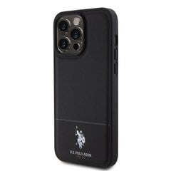 U.S. Polo PU Leather Mesh Pattern Double Horse Case for iPhone 15 Pro Max Black цена и информация | Чехлы для телефонов | hansapost.ee