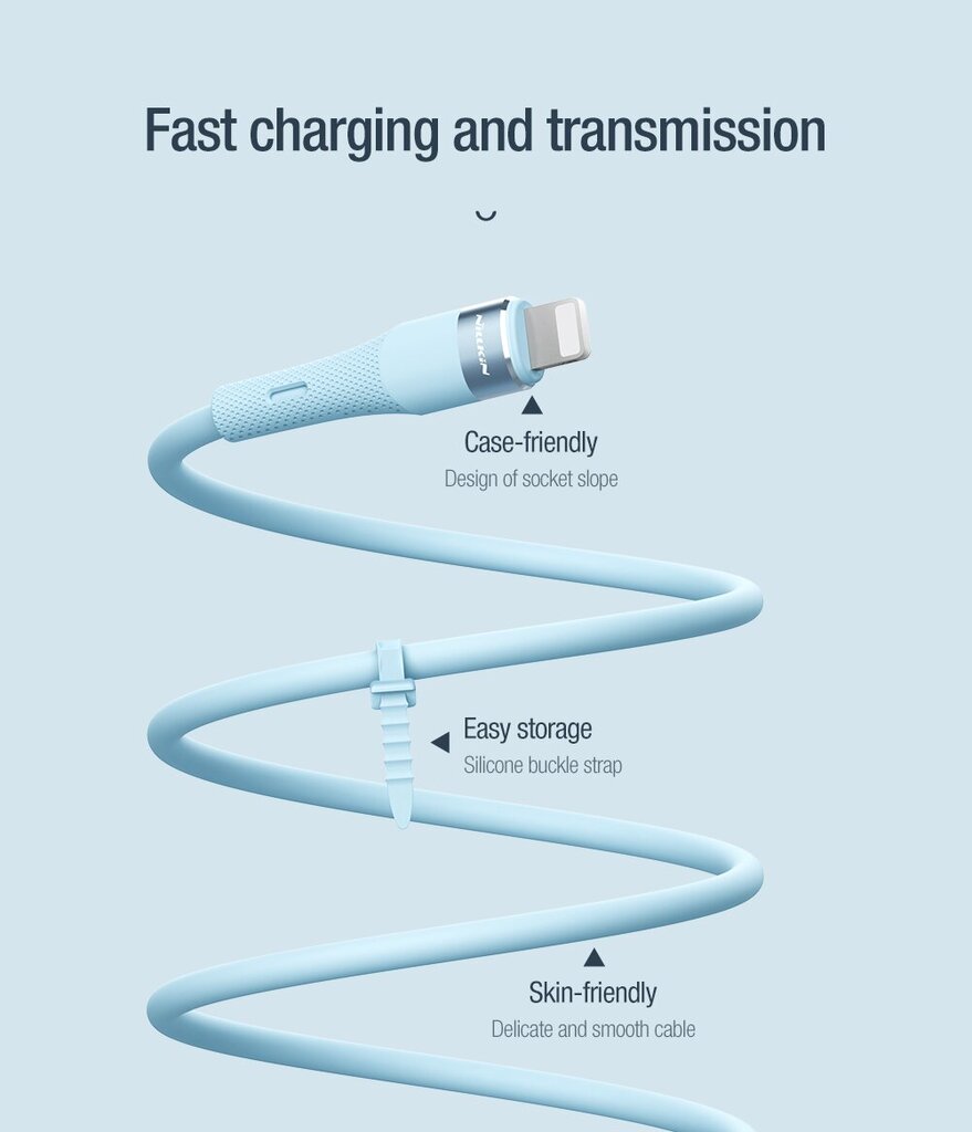 Nillkin Flowspeed Liquid Silicone Data цена и информация | Mobiiltelefonide kaablid | hansapost.ee