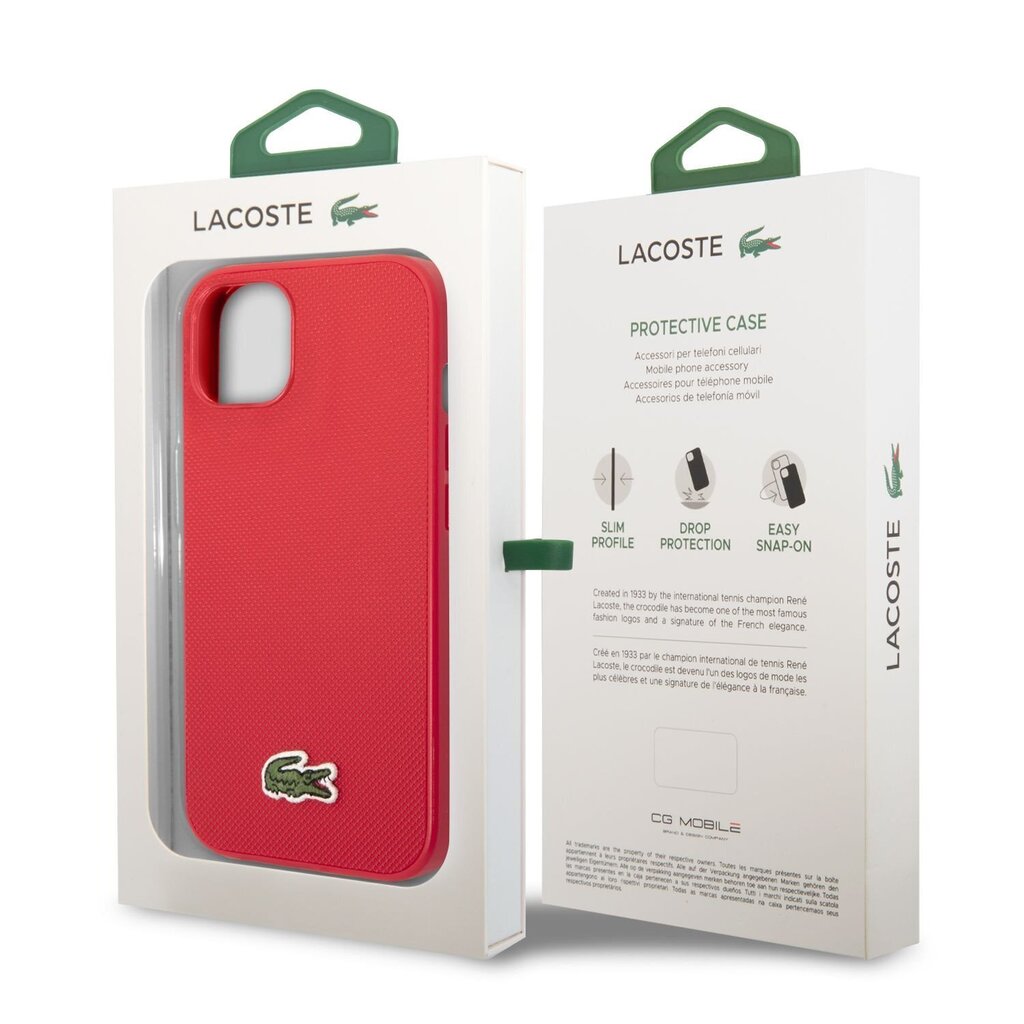 Lacoste Iconic Petit Pique Logo Case for iPhone 14 Plus Red hind ja info | Telefonide kaitsekaaned ja -ümbrised | hansapost.ee