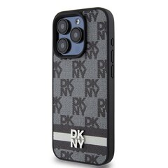 DKNY PU Leather Checkered Pattern and Stripe Case for iPhone 12|12 Pro Black цена и информация | Чехлы для телефонов | hansapost.ee