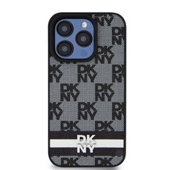 DKNY PU Leather Checkered Pattern and Stripe Case for iPhone 12|12 Pro Black цена и информация | Чехлы для телефонов | hansapost.ee