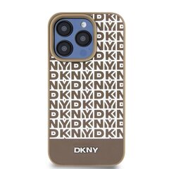 DKNY PU Leather Repeat Pattern Bottom Stripe MagSafe Case for iPhone 12|12 Pro Brown цена и информация | Чехлы для телефонов | hansapost.ee