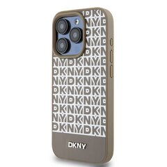 DKNY PU Leather Repeat Pattern Bottom Stripe MagSafe Case for iPhone 12|12 Pro Brown цена и информация | Чехлы для телефонов | hansapost.ee