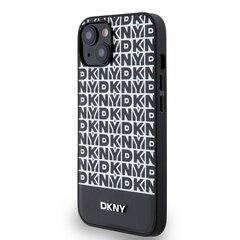 DKNY PU Leather Repeat Pattern Bottom Stripe MagSafe Case for iPhone 13 Black цена и информация | Чехлы для телефонов | hansapost.ee