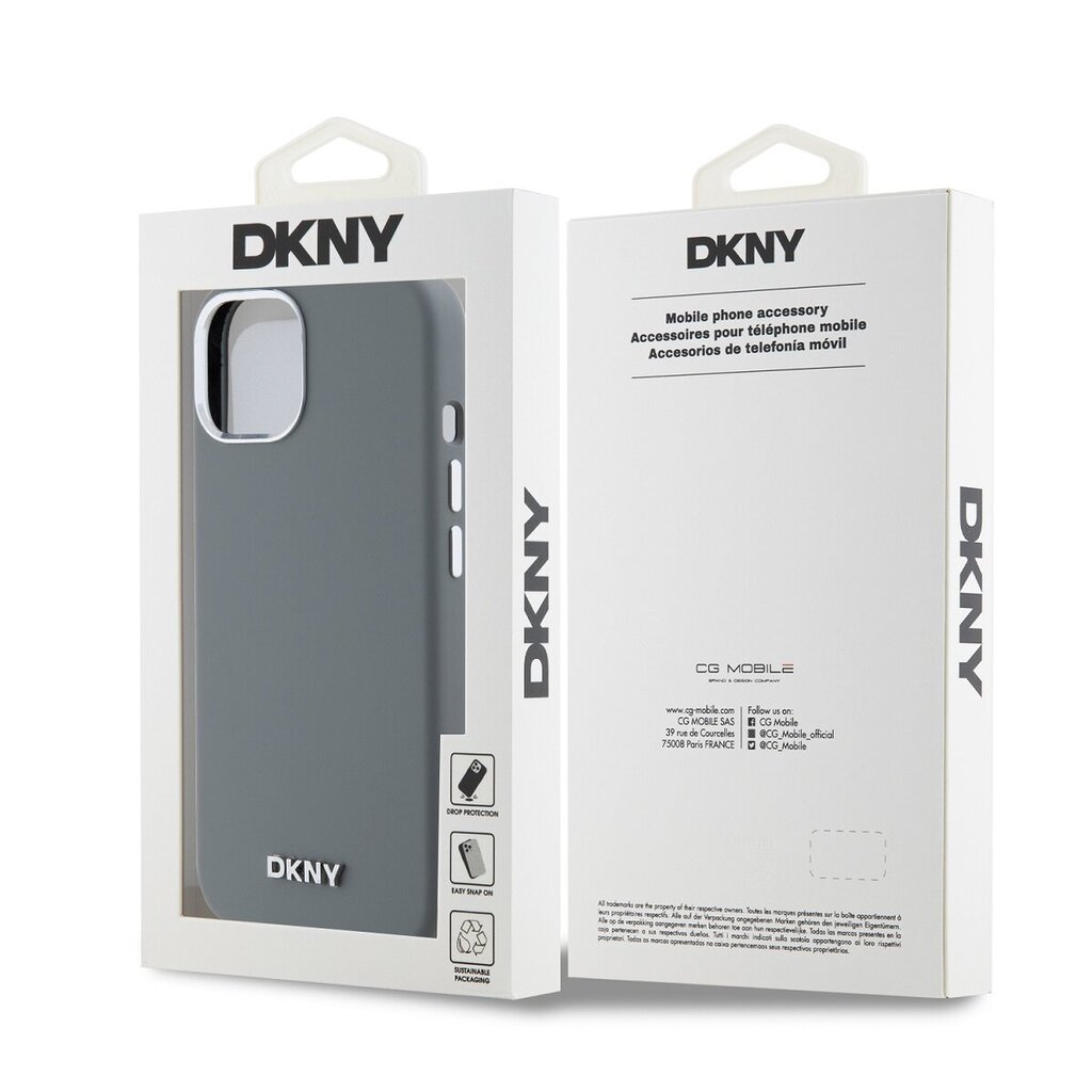 DKNY Liquid Silicone Silver Metal Logo Mag Case цена и информация | Telefonide kaitsekaaned ja -ümbrised | hansapost.ee