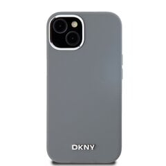 DKNY Liquid Silicone Silver Metal Logo MagSafe Case for iPhone 15 Grey цена и информация | Чехлы для телефонов | hansapost.ee