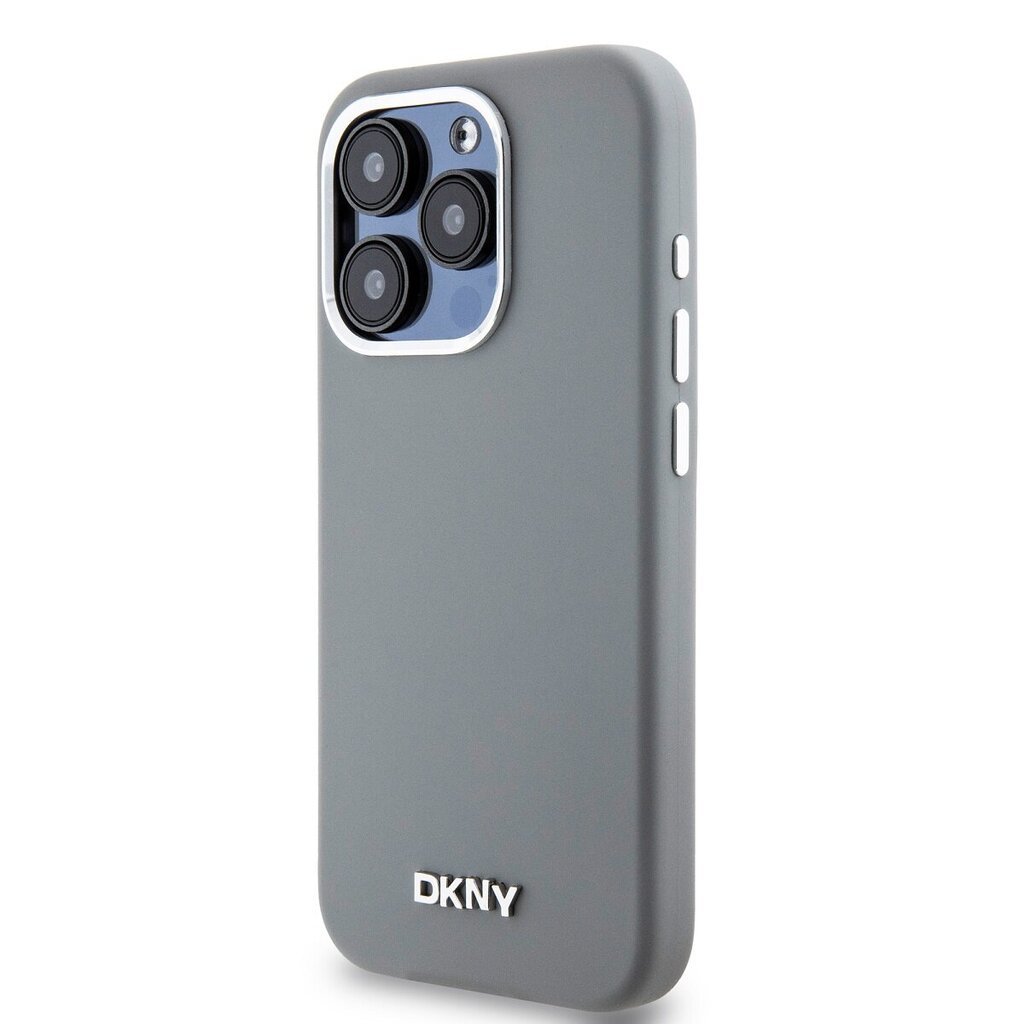 DKNY Liquid Silicone Silver Metal Logo Mag Case цена и информация | Telefonide kaitsekaaned ja -ümbrised | hansapost.ee