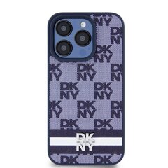 DKNY PU Leather Checkered Pattern and Stripe Case for iPhone 15 Pro Max Blue цена и информация | Чехлы для телефонов | hansapost.ee