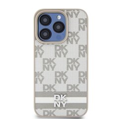 DKNY PU Leather Checkered Pattern and Stripe Case for iPhone 12|12 Pro Beige цена и информация | Чехлы для телефонов | hansapost.ee