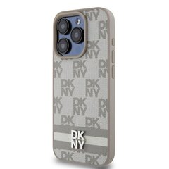 DKNY PU Leather Checkered Pattern and Stripe Case for iPhone 13 Pro Beige цена и информация | Чехлы для телефонов | hansapost.ee