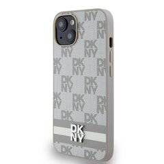 DKNY PU Leather Checkered Pattern and Stripe Case for iPhone 14 Beige цена и информация | Чехлы для телефонов | hansapost.ee