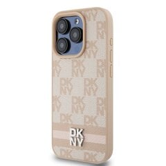 DKNY PU Leather Checkered Pattern and Stripe Case for iPhone 13 Pro Max Pink цена и информация | Чехлы для телефонов | hansapost.ee