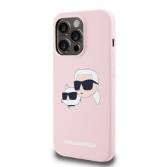 Karl Lagerfeld Liquid Silicone Double Heads MagSafe Case for iPhone 14 Pro Pink цена и информация | Чехлы для телефонов | hansapost.ee