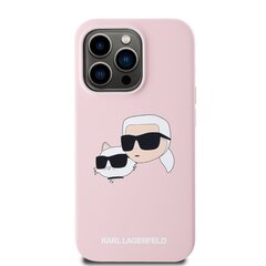 Karl Lagerfeld Liquid Silicone Double Heads MagSafe Case for iPhone 14 Pro Pink цена и информация | Чехлы для телефонов | hansapost.ee