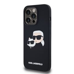 Karl Lagerfeld Liquid Silicone Double Heads MagSafe Case for iPhone 14 Pro Black цена и информация | Чехлы для телефонов | hansapost.ee