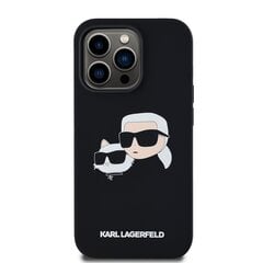 Karl Lagerfeld Liquid Silicone Double Heads MagSafe Case for iPhone 14 Pro Black цена и информация | Чехлы для телефонов | hansapost.ee