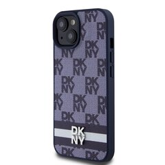 DKNY PU Leather Checkered Pattern and Stripe Case for iPhone 15 Blue цена и информация | Чехлы для телефонов | hansapost.ee