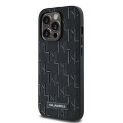 Karl Lagerfeld PU Leather Monogram Metal Logo MagSafe Case for iPhone 14 Pro Black цена и информация | Чехлы для телефонов | hansapost.ee