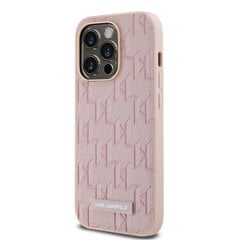 Karl Lagerfeld PU Leather Monogram Metal Logo MagSafe Case for iPhone 14 Pro Max Pink цена и информация | Чехлы для телефонов | hansapost.ee