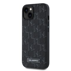 Karl Lagerfeld PU Leather Monogram Metal Logo MagSafe Case for iPhone 14 Black цена и информация | Чехлы для телефонов | hansapost.ee