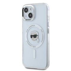 Karl Lagerfeld IML Karl Head Metal Frame MagSafe Case for iPhone 15 Transparent цена и информация | Чехлы для телефонов | hansapost.ee