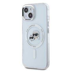 Karl Lagerfeld IML K&CH Heads Metal Frame MagSafe Case for iPhone 15 Transparent цена и информация | Чехлы для телефонов | hansapost.ee