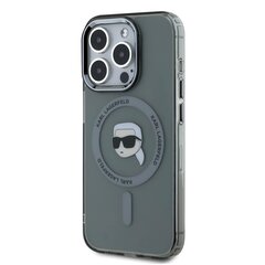 Karl Lagerfeld IML Karl Head Metal Frame MagSafe Case for iPhone 15 Pro Max Black цена и информация | Чехлы для телефонов | hansapost.ee