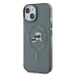 Karl Lagerfeld IML K&CH Heads Metal Frame MagSafe Case for iPhone 15 Black цена и информация | Чехлы для телефонов | hansapost.ee