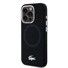 Lacoste Liquid Silicone Microfiber Silver Croc Logo MagSafe Case for iPhone 15 Pro Black цена и информация | Чехлы для телефонов | hansapost.ee