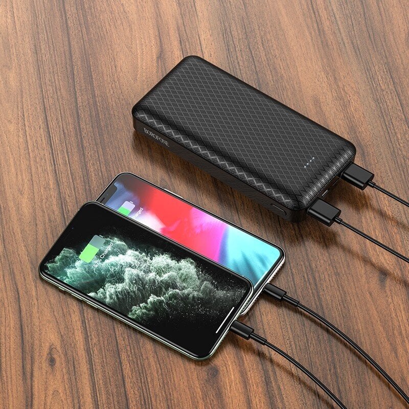 Väline aku Power Bank Borofone BJ3A Type-C microUSB 2*USB (2A) 20000mAh valge цена и информация | Akupangad | hansapost.ee