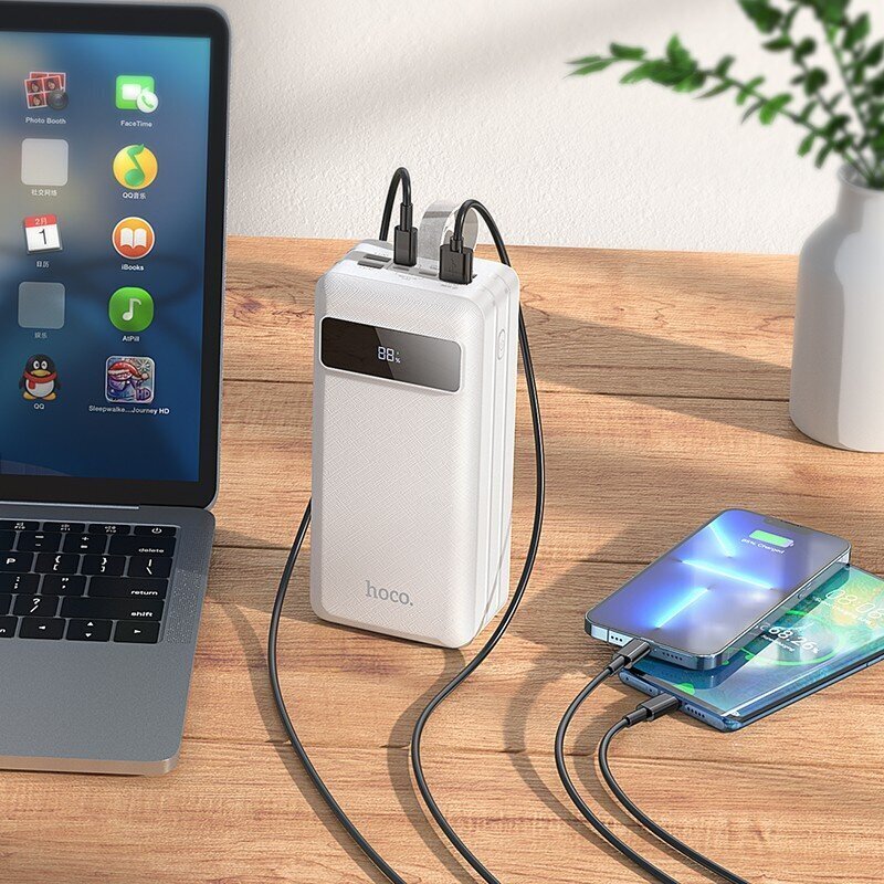 Väline aku Power Bank Hoco J86B 22.5W PD+Quick Charge 3.0 60000mAh valge цена и информация | Akupangad | hansapost.ee