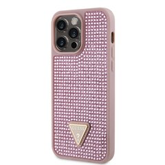 Guess Rhinestones Triangle Metal Logo Case for iPhone 15 Pro Max Pink цена и информация | Чехлы для телефонов | hansapost.ee