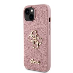 Guess PU Fixed Glitter 4G Metal Logo Case for iPhone 13 Pink цена и информация | Чехлы для телефонов | hansapost.ee