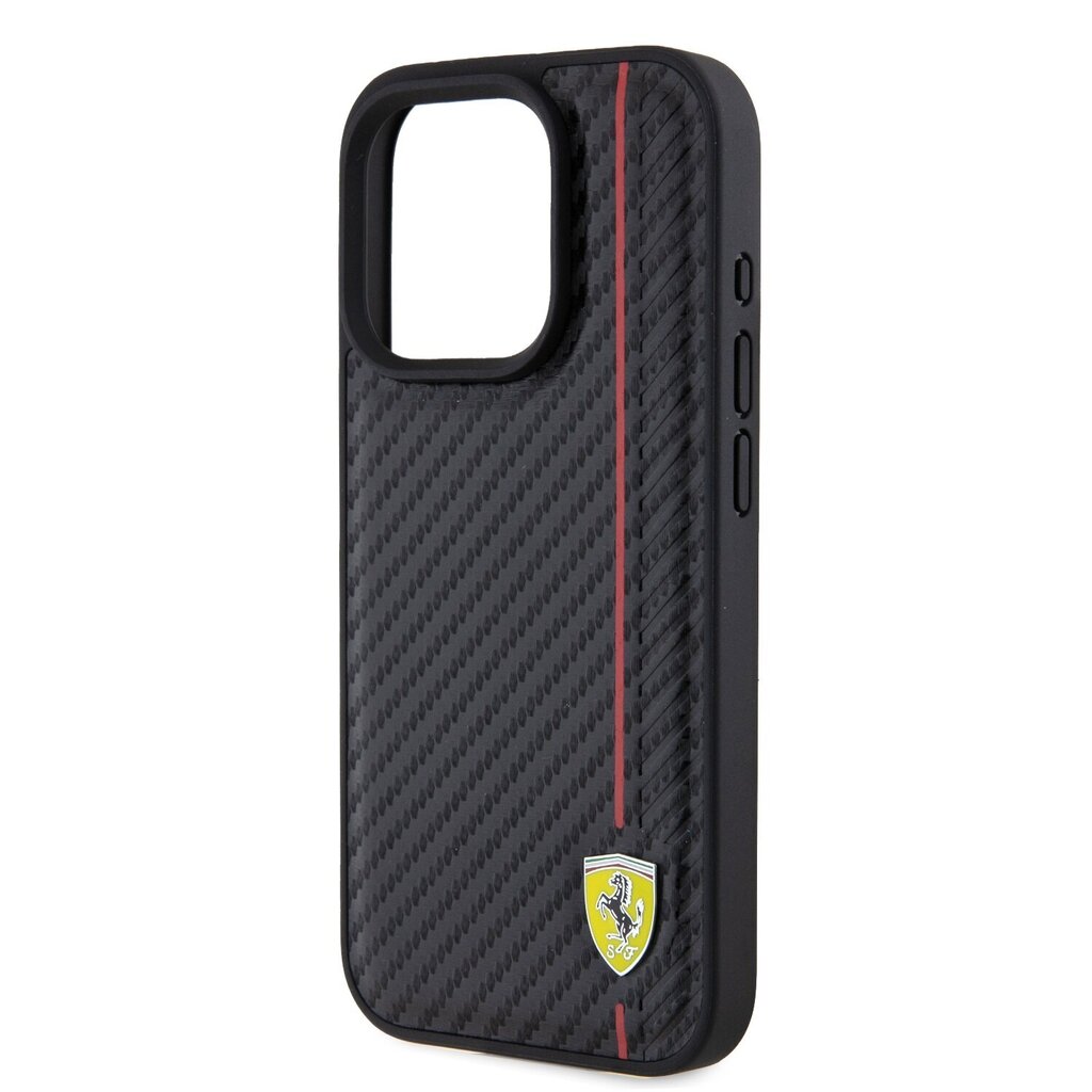 Ferrari Leather Carbon Vertical Red Line Case hind ja info | Telefonide kaitsekaaned ja -ümbrised | hansapost.ee