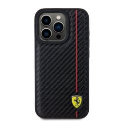 Ferrari Leather Carbon Vertical Red Line Case hind ja info | Telefonide kaitsekaaned ja -ümbrised | hansapost.ee